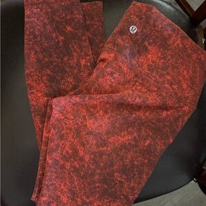 lululemon athletica Red Patterned Leggings